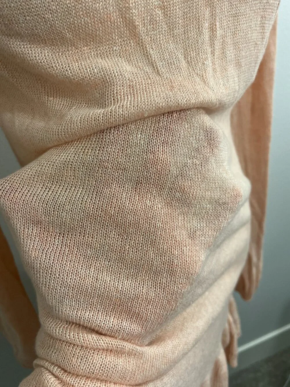 Free People Large Knit Seashell Pink Dress